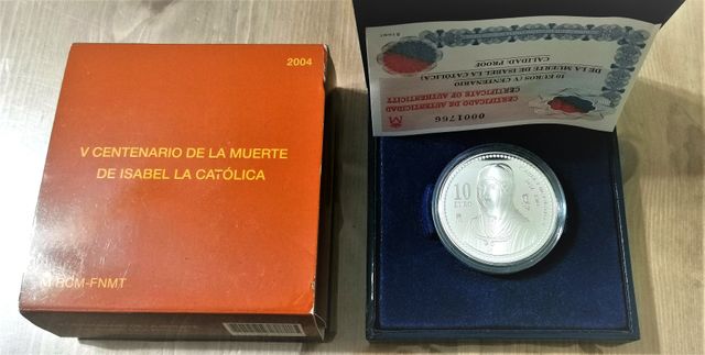 Moneda de 10 euros año 2004. Isabel la Católica.