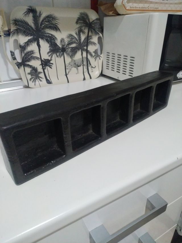 Bandeja antigua madera tallada recibidor llaves