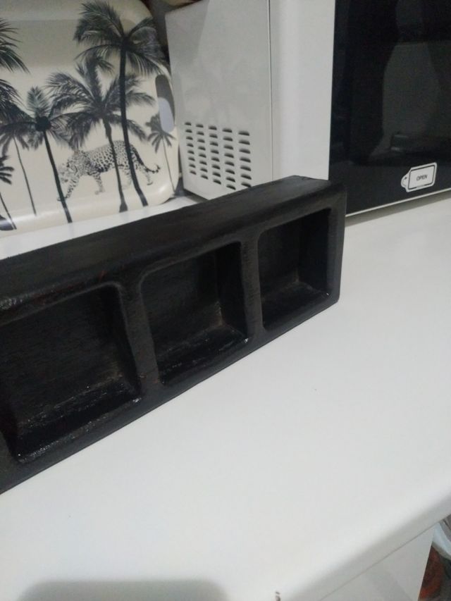 Bandeja antigua madera tallada recibidor llaves