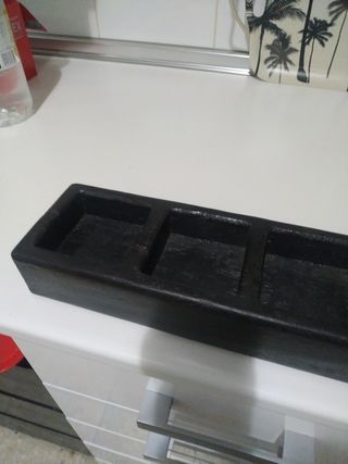 Bandeja antigua madera tallada recibidor llaves
