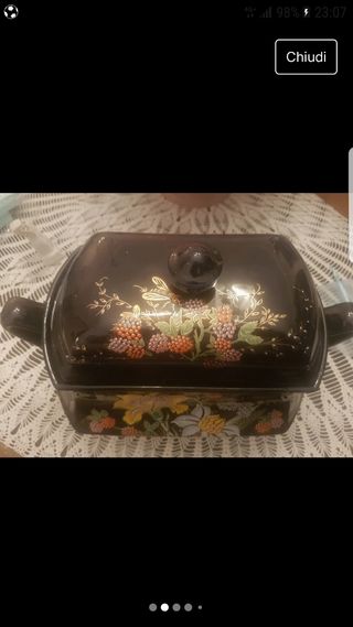 Biscottiera vintage con disegni floreali