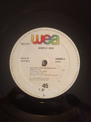 maxi single vinilo SIMPLY RED