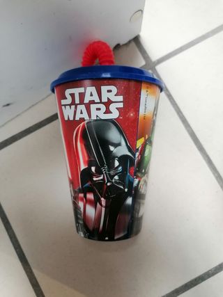 Vaso caña con pajita star wars de 430 cc
