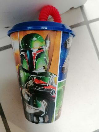 Vaso caña con pajita star wars de 430 cc