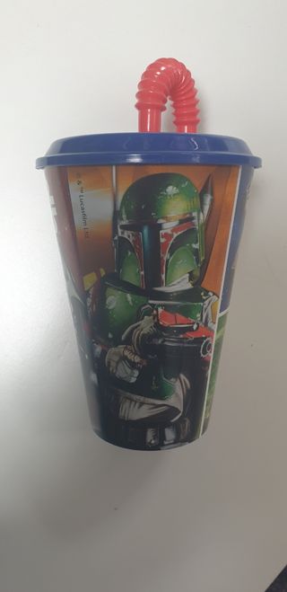 Vaso caña con pajita star wars de 430 cc