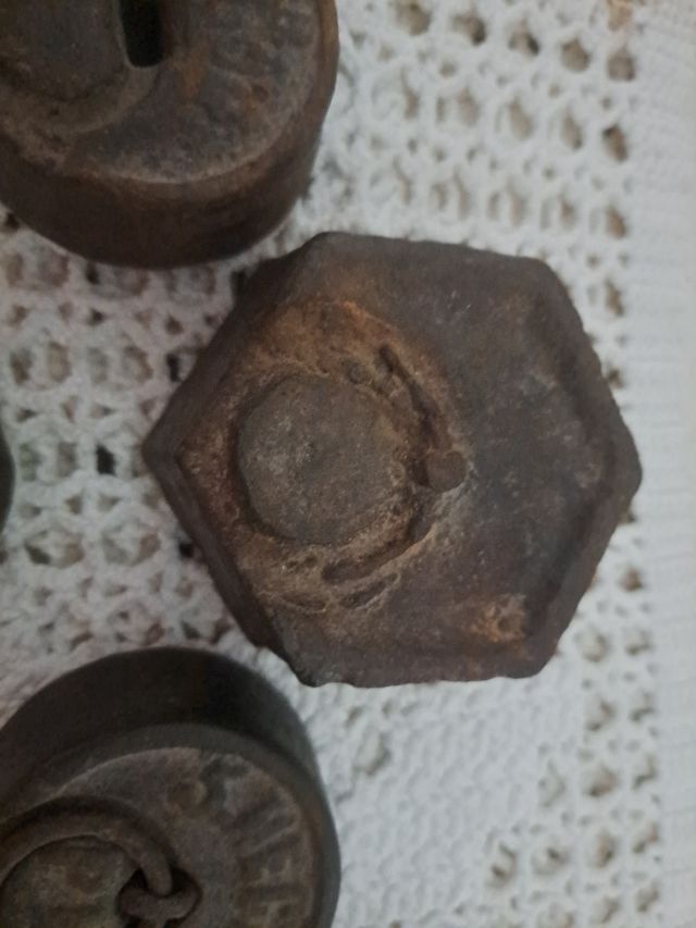 Lote 6 pesos balanza antiguos