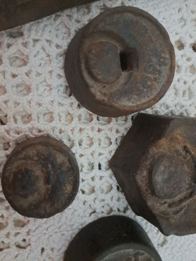 Lote 6 pesos balanza antiguos