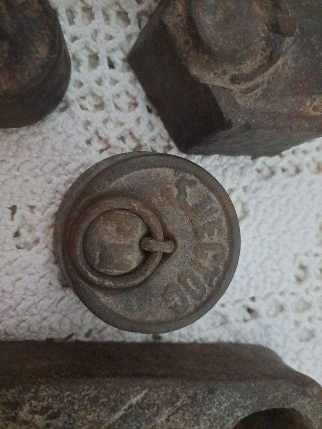 Lote 6 pesos balanza antiguos