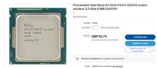 Procesador Intel Xeon E3 1226 V3 3,3 GHz
