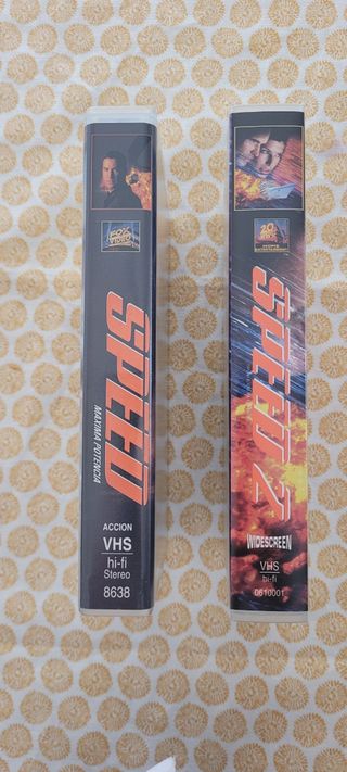 Películas VHS "Speed" y "Speed 2"
