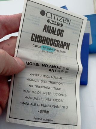 Libretto istruzioni Citizen CTZ P6746