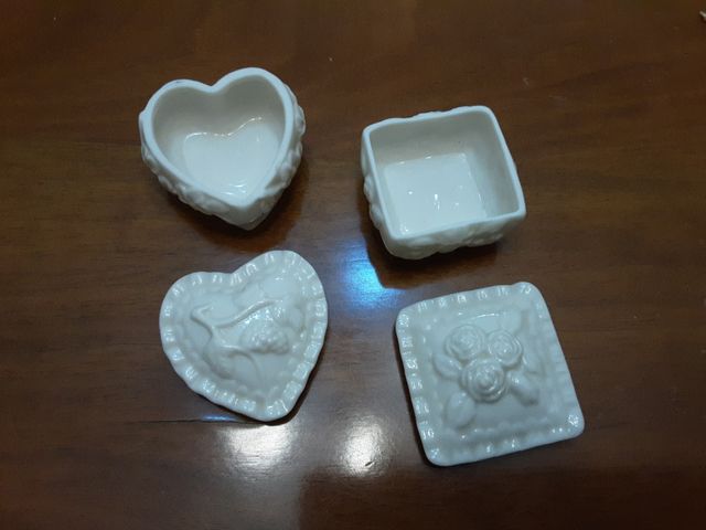 Set di 2 scatole in porcellana 