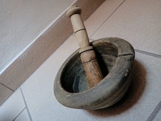 Mortero con maja Madera Antiguo Rustico