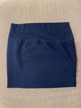 Falda mini azúl oscura algodón