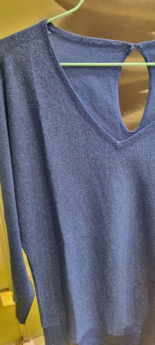 Jersey fino azul brillante