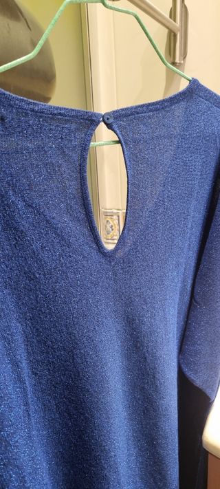 Jersey fino azul brillante