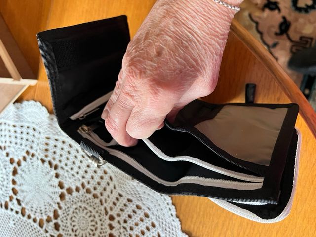 Pirtafoglio in nylon nero logo Juventus