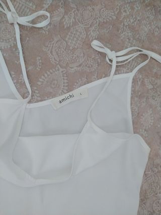Amichi Top blanco de verano talla L