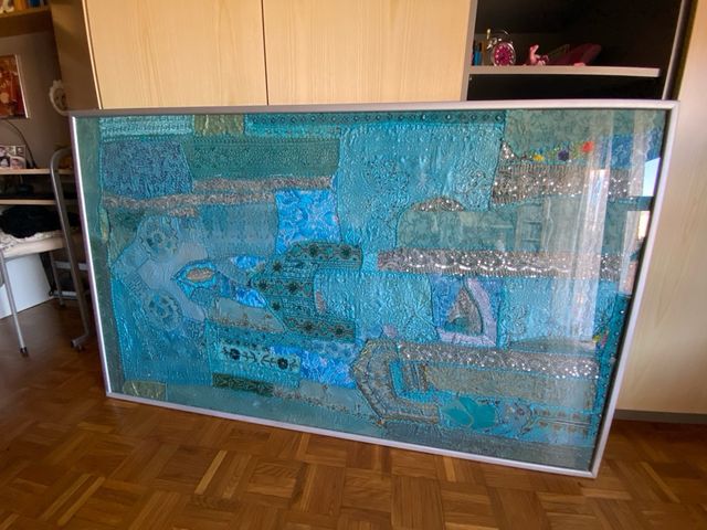 Arazzo con cornice color turchese