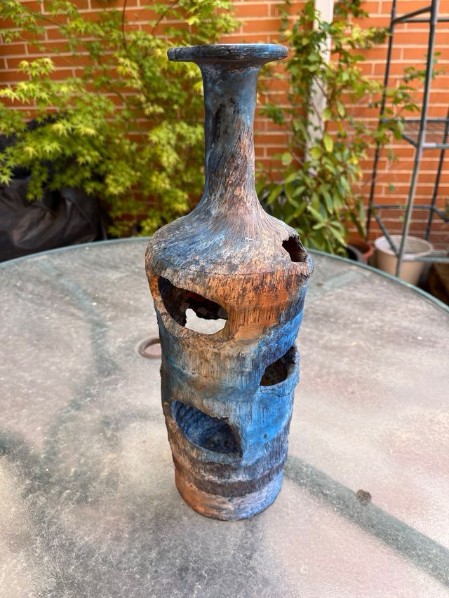 Jarron decorativo barro. Pieza artesania.