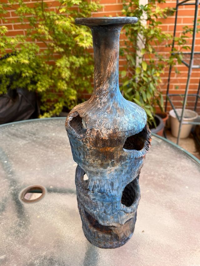 Jarron decorativo barro. Pieza artesania.