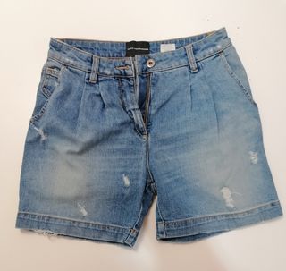 Shorts donna jeans effetto vintage