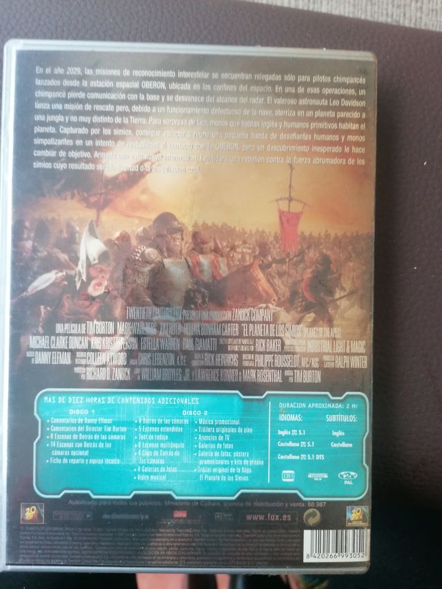 DVD original título el planeta de los simios