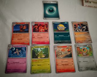 Set 9 carte Pokemon energia base peldisabbia pooch