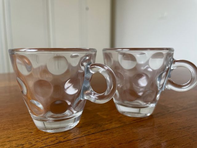 Servizio 6 tazzine da caffe vetro Bormioli Rocco