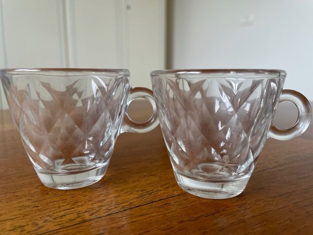 Servizio 6 tazzine da caffe vetro Bormioli Rocco