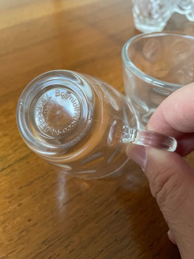 Servizio 6 tazzine da caffe vetro Bormioli Rocco