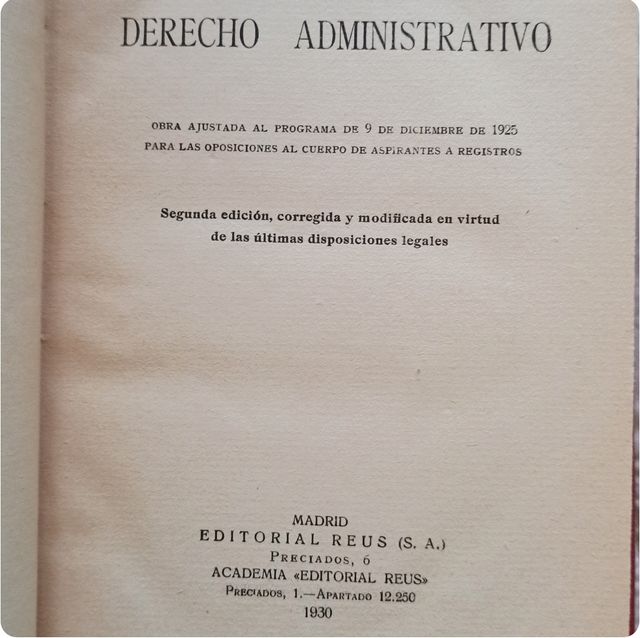 Libro de Derecho Administrativo, Ed.Reus