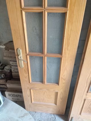 Puerta madera maciza doble hoja