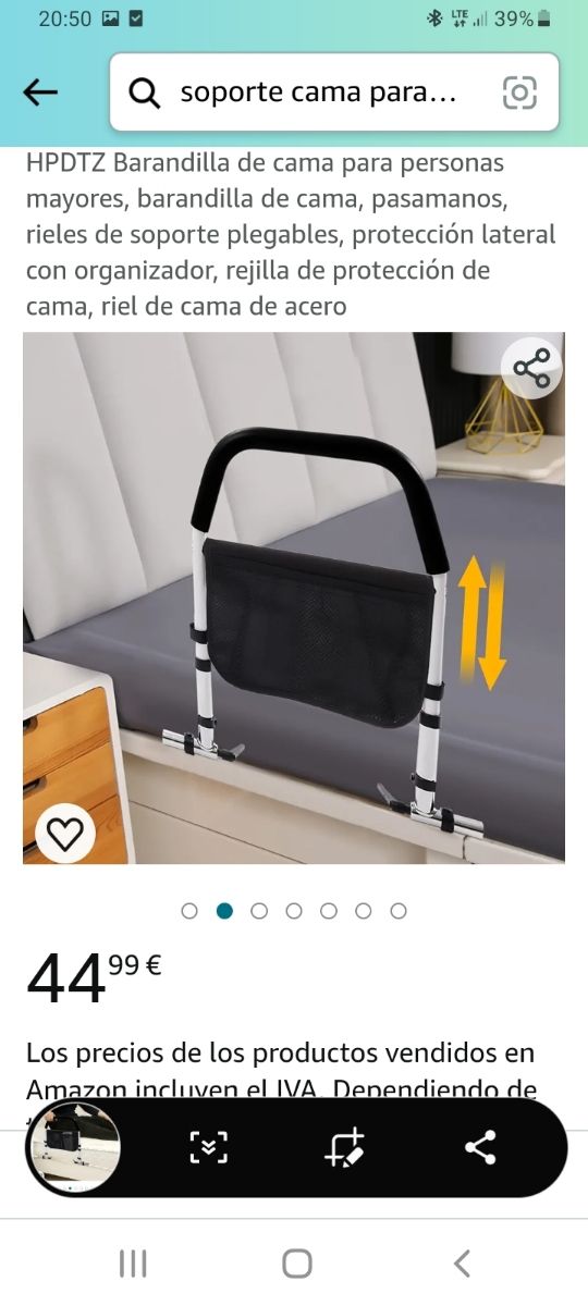 Suporte cama para mayores