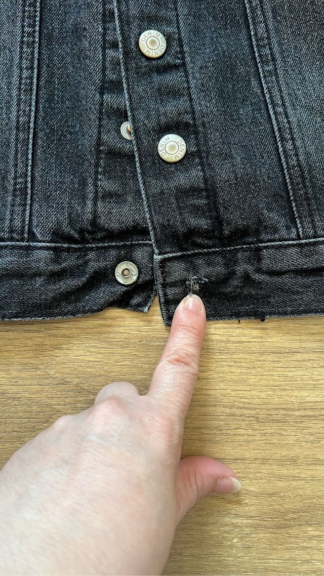 Cazadora estilo vaquera negra 146 cm