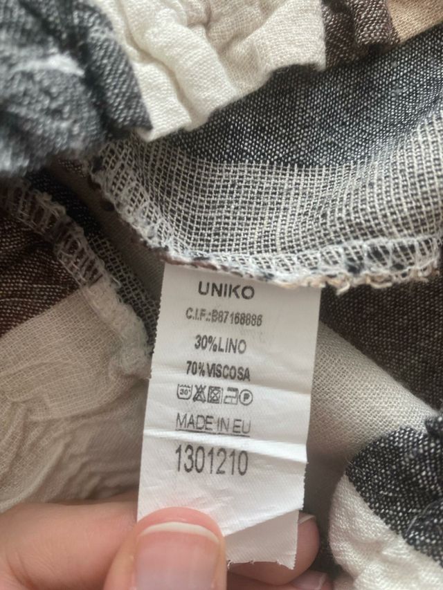 Pantalón lino ancho Talla Única