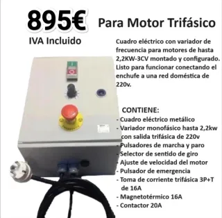 Cuadro eléctrico Controlador Motor Trifásico