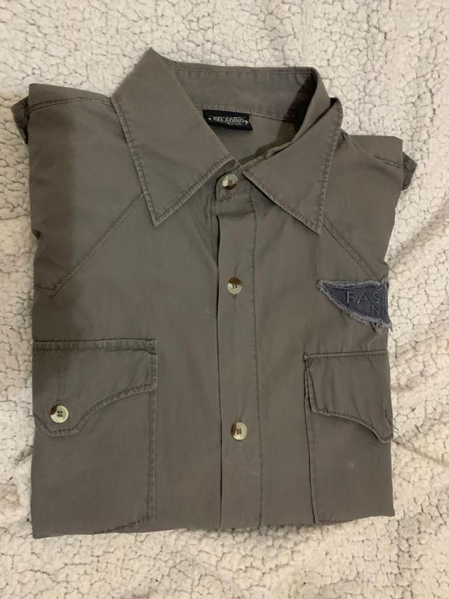 Camicia da Uomo Grigio Taglia L
