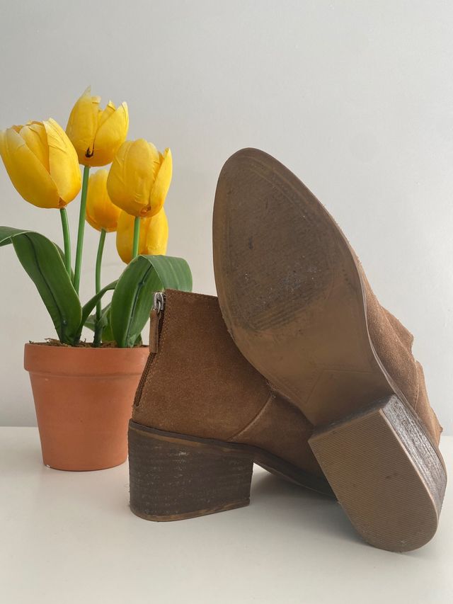 Botin piel ante marrón\camel