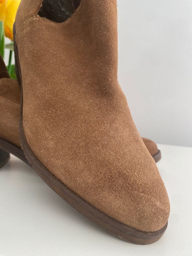 Botin piel ante marrón\camel