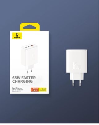 Carica batterie 3 porte GaN 65W Baseus