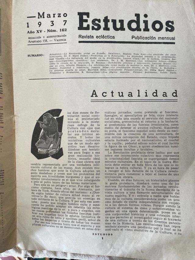 Antigua revista marzo 1937 ESTUDIOS