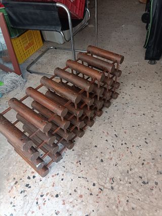 Botellero vintage madera maciza