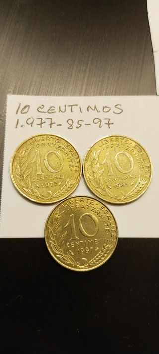 MONEDAS 10 CMS. FRANCIA AÑOS 77-85-97