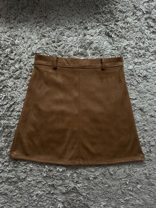 Falda recta marrón