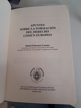 LIBRO FORMACION DERECHO COMÚN EUROPEO