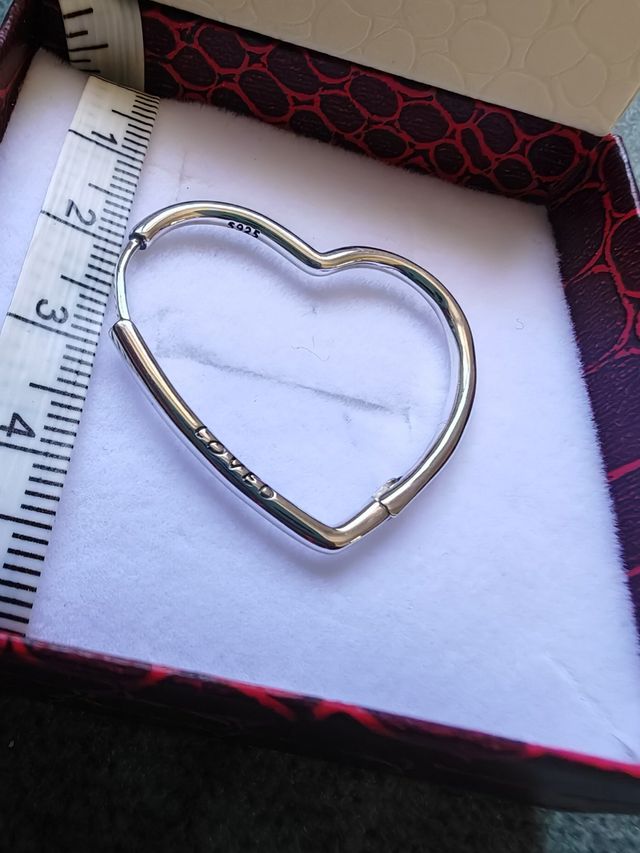 Pendientes Corazon grandes plata 925