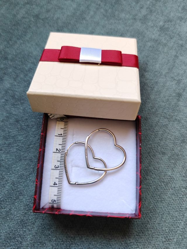 Pendientes Corazon grandes plata 925