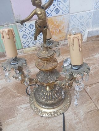 lampara antigua de bronce