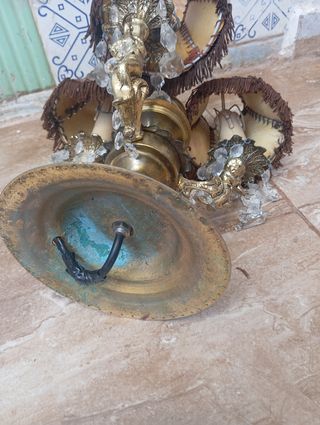 lampara antigua de bronce
